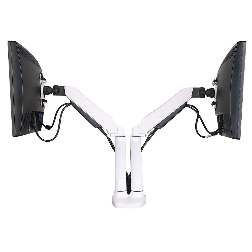 Luxora Gas Spring Double Monitor Arm (Black or White Available)