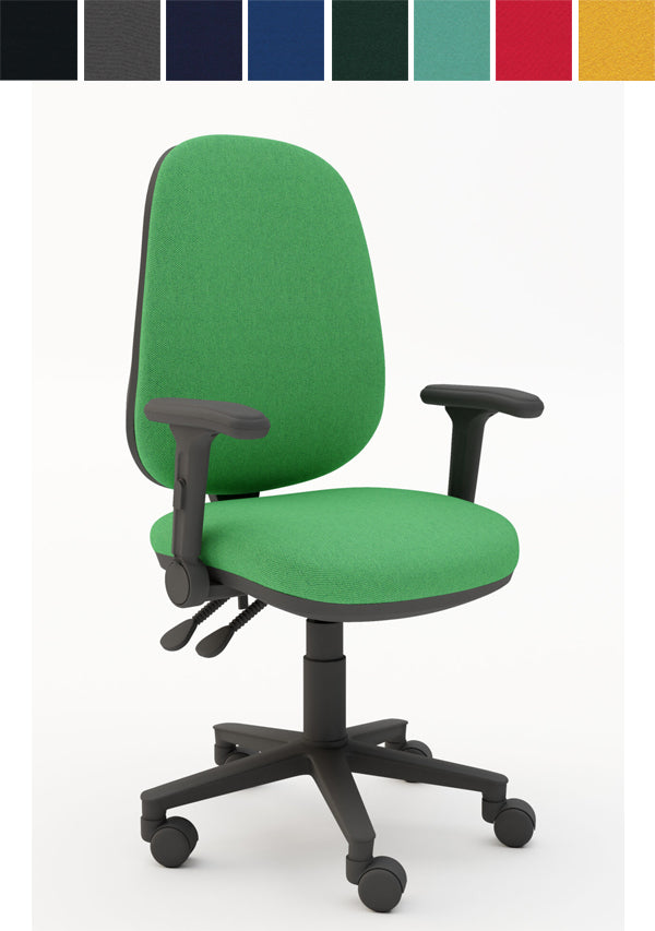 BIMP Deluxe 2 Lever Operator Armchair with Foldaway Arms & Black 5 Star Base