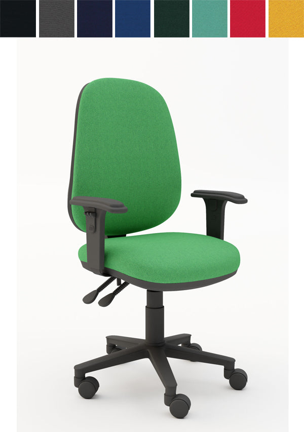 BIMP Deluxe 2 Lever Operator Armchair with Height Adjust Arms & Black 5 Star Base