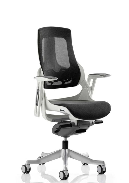 Zure High Back Executive Mesh Armchair, White / Charcoal