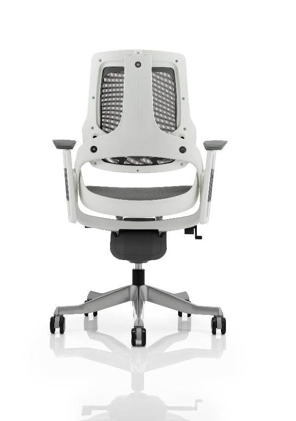Zure High Back White Shell Executive Chair with Height Adjustable Arms Charcoal