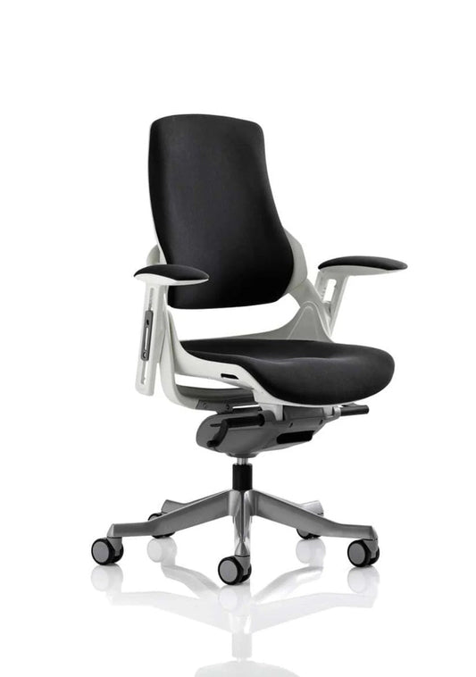 Zure High Back Executive Fabric Armchair, White / Black