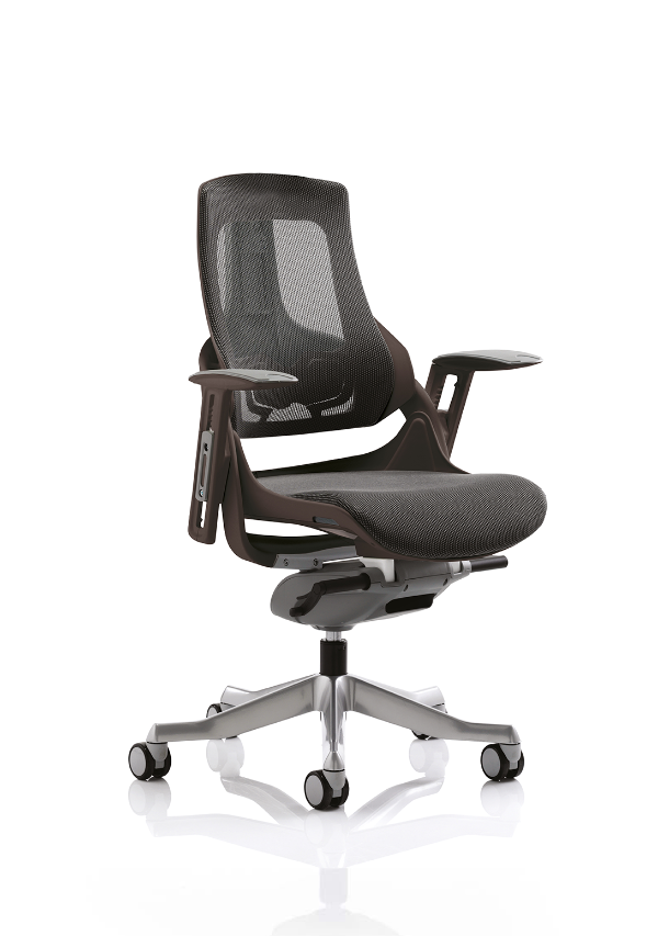 Zure High Back Executive Mesh Armchair, Black / Charcoal