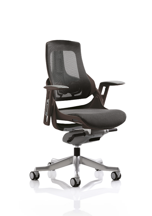 Zure High Back Executive Mesh Armchair, Black / Charcoal