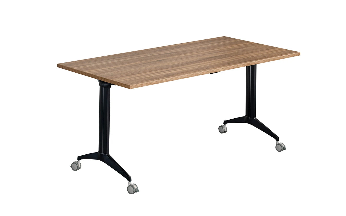 Value 1200x800mm Fliptop Table American Black Walnut Top Black Frame