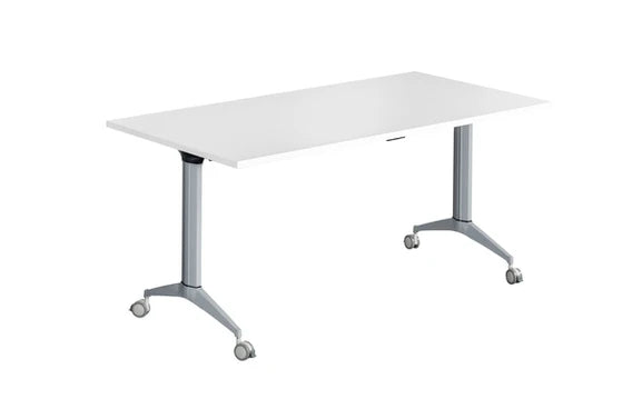 Value 1600x800mm Fliptop Table White Top Grey Frame