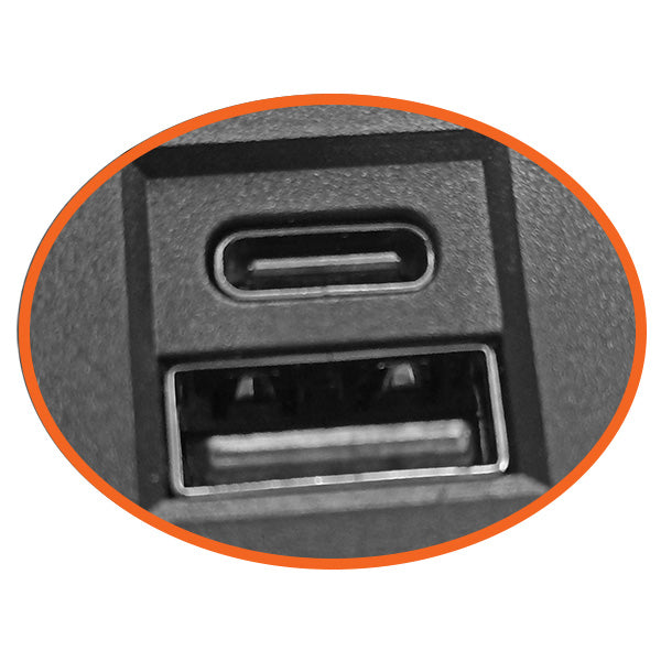 ChargePad 8cm Grommet Power Unit, 5A-fused Socket, USB A+C, Wireless Charger, HDMI, 1.6m Cable