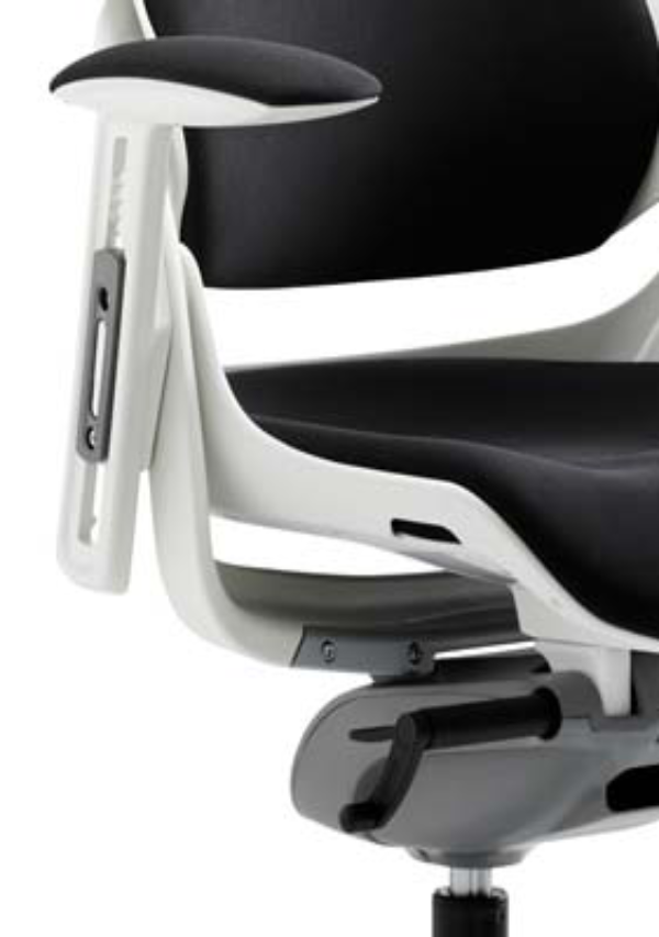Zure High Back Executive Fabric Armchair with Headrest, White / Black