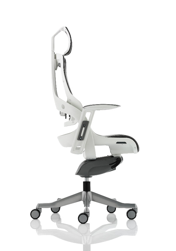 Zure High Back Executive Chair with Height Adjustable Arms & Headrest Charcoal