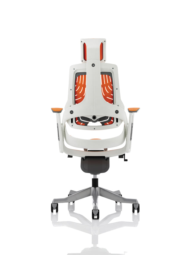 Zure High Back Executive Chair with Height Adjustable Arms & Headrest Orange
