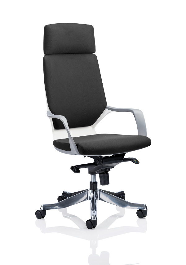 Xenon High Back Executive Armchair with Headrest, Black Fabric