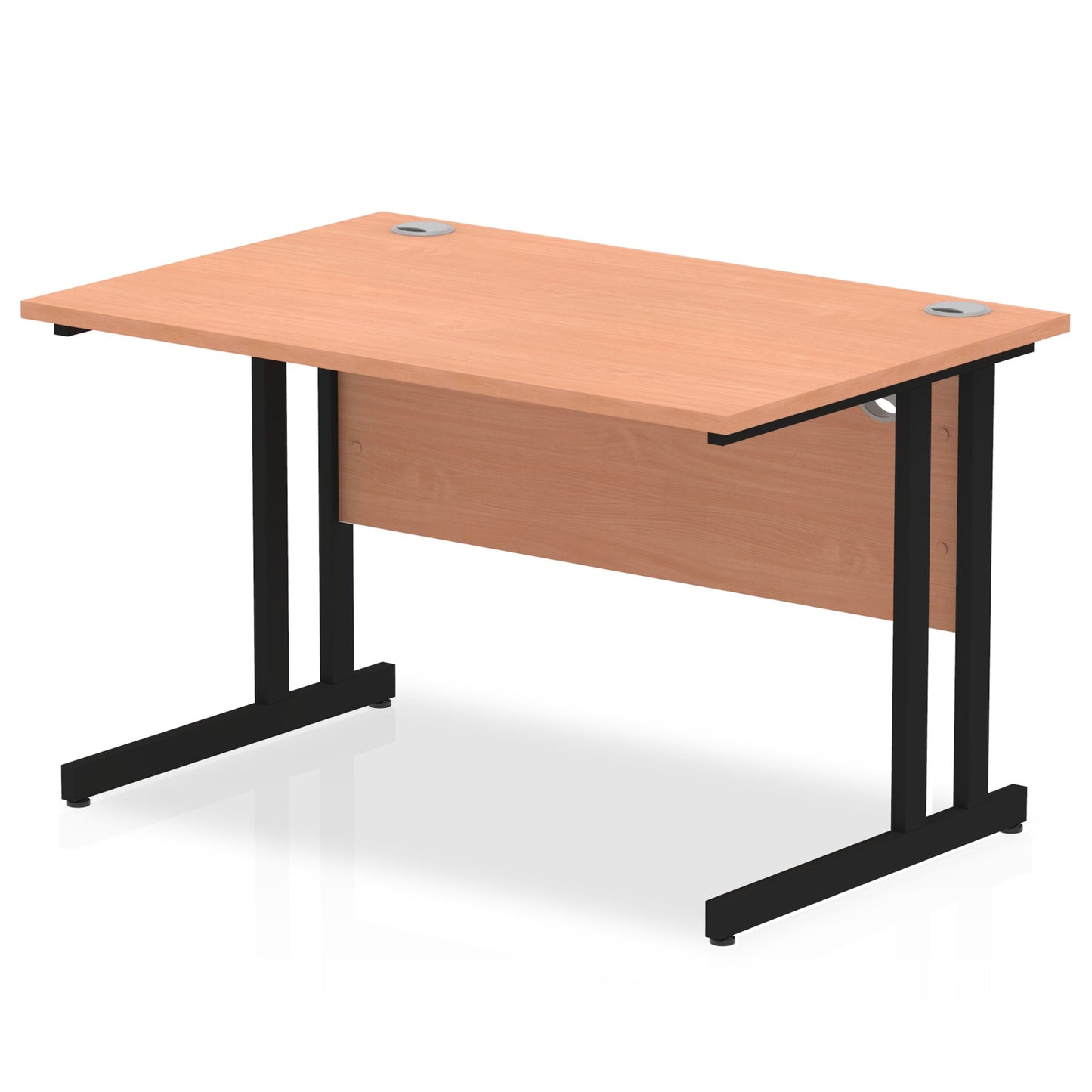 Beech straight desk on a white background