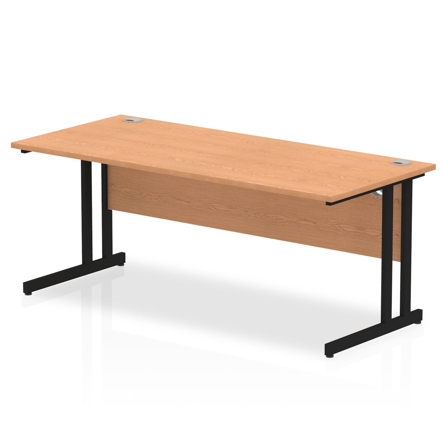 Impulse 1800x800mm Straight Desk, Oak Top with Black Cantilever Legs