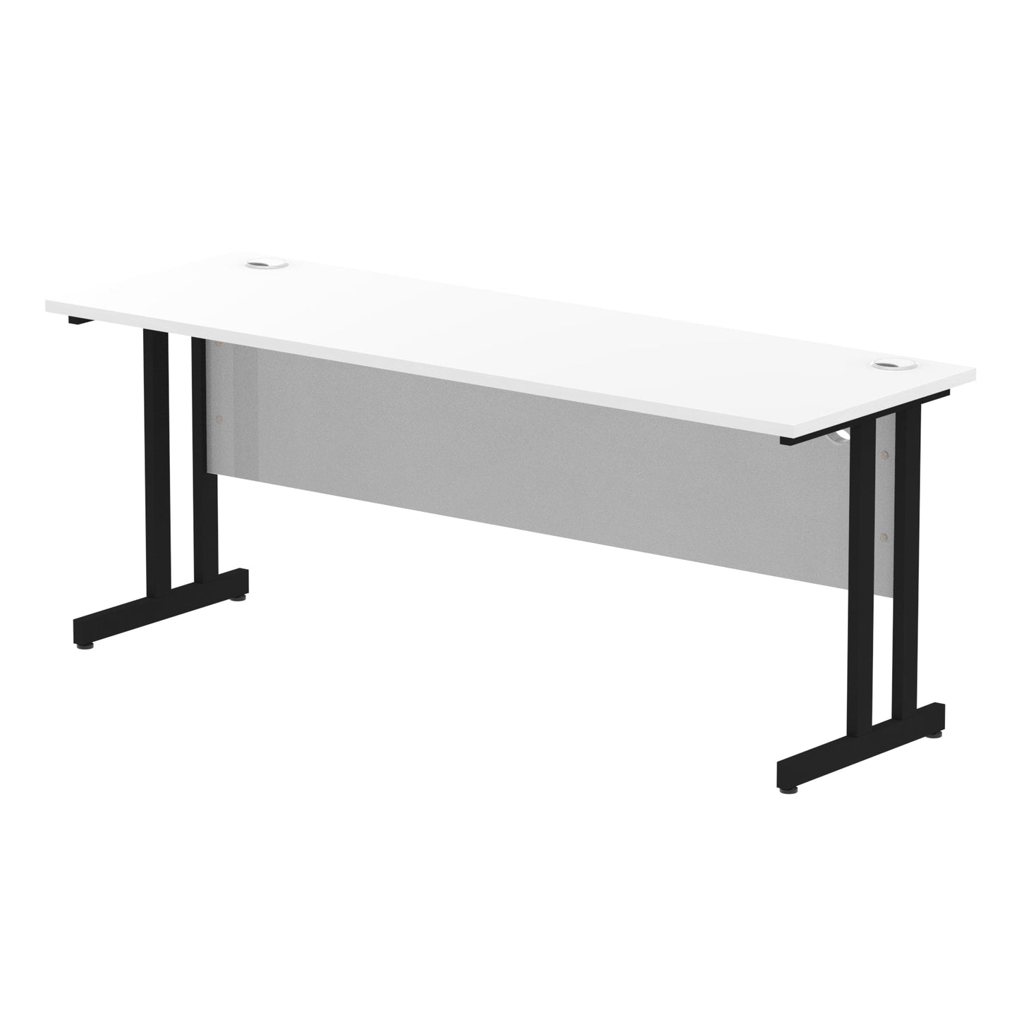 Impulse 1800x600mm Straight Desk, White Top with Black Cantilever Legs