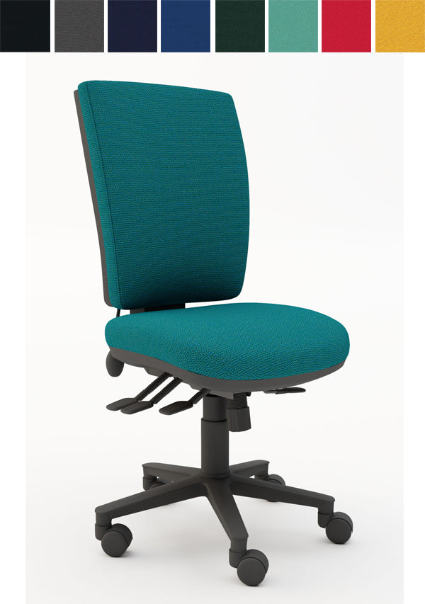 MSK Square Back Task 4 Lever Chair with Pump Up Lumber & Black 5 Star Base