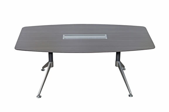 Nero 1800x900mm Executive Boardroom Table with Brushed Metal Comms Box Anthracite