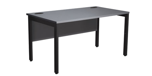 1200x800mm Straight Desk Graphite Top with Black Legs