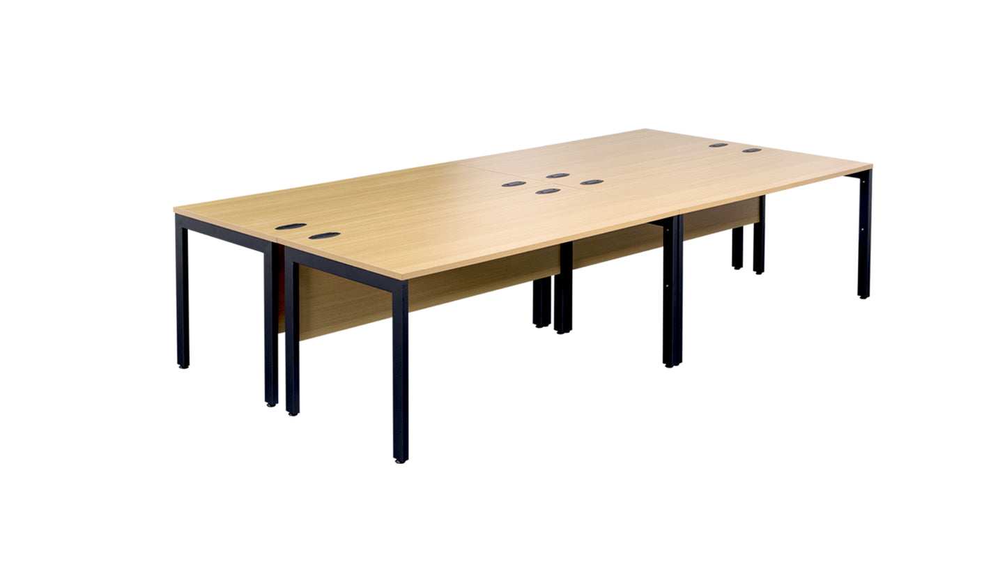 1400x800mm Straight Desk, Light Oak Top with Black Legs