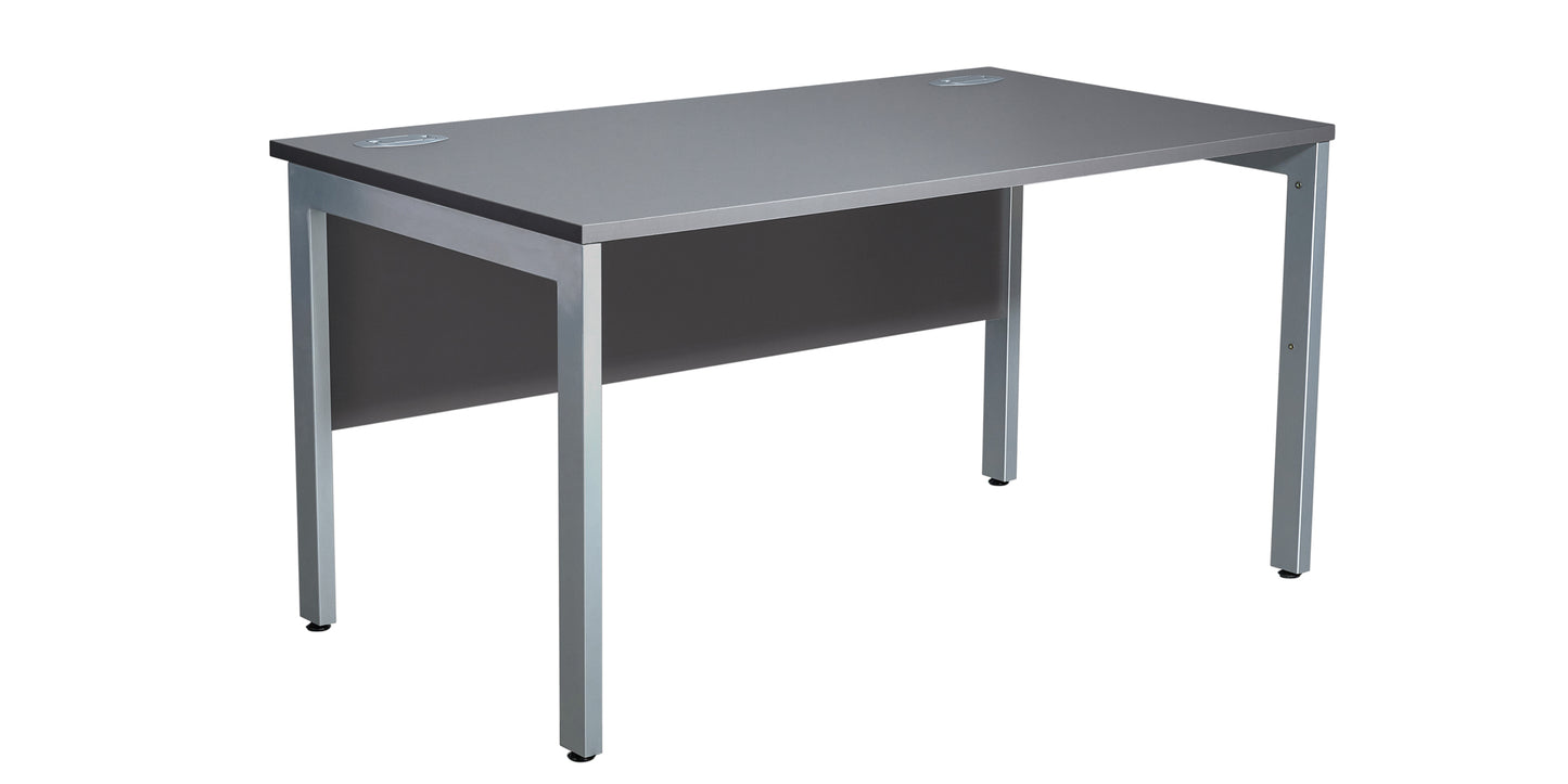 1400x800mm Straight Desk, Graphite Top with Silver Legs