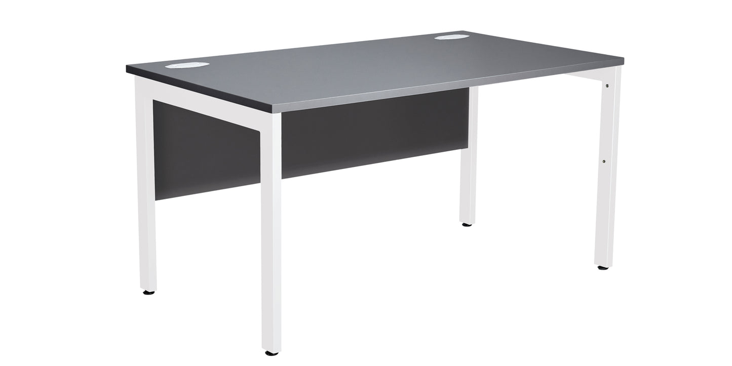 1400x800mm Straight Desk, Graphite Top with White Legs