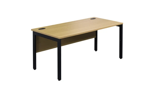 1200x800mm Straight Desk, Light Oak Top with Black Legs