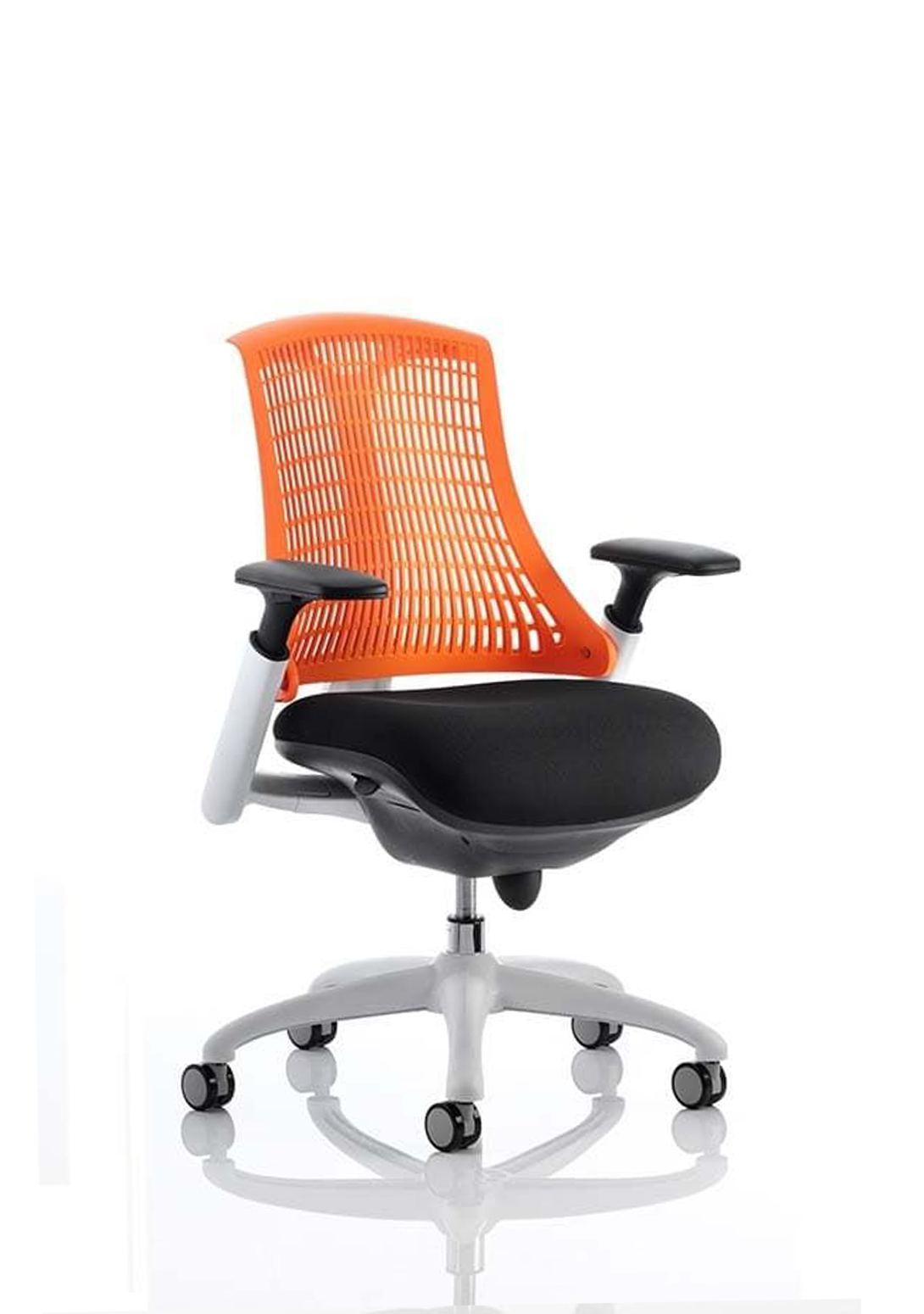 Flex Medium Back Task Operator Armchair White / Orange