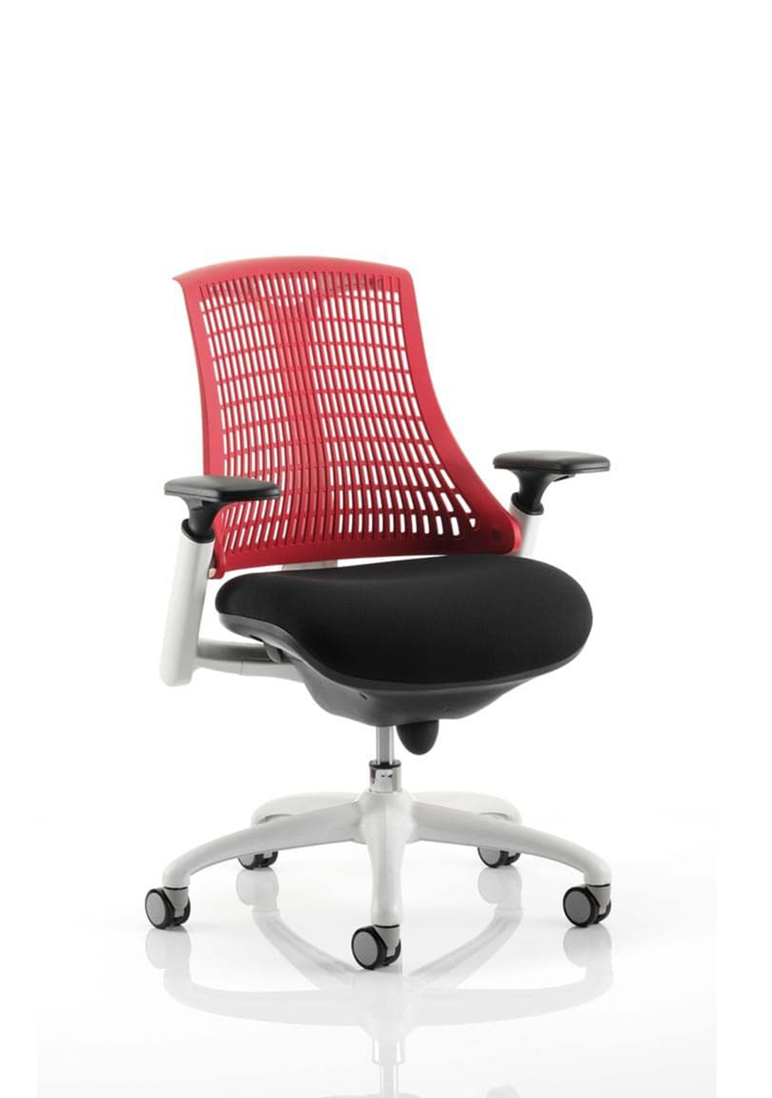 Flex Medium Back Task Operator Armchair White / Red