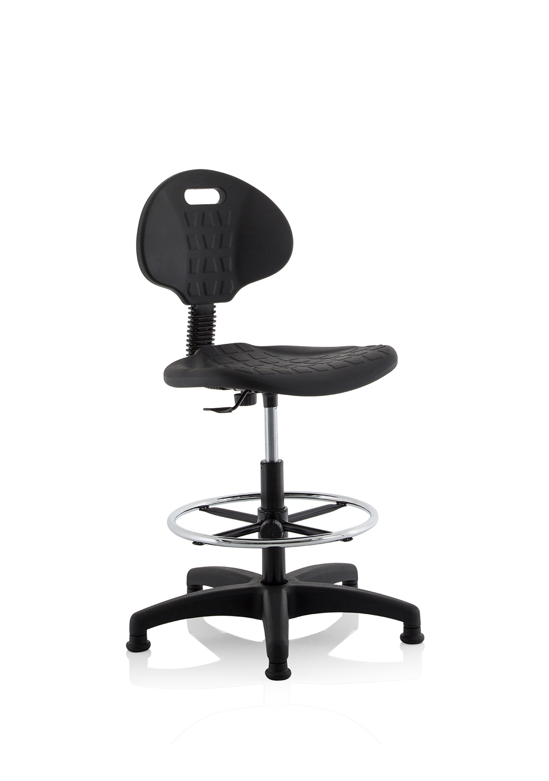 Malaga Medium Back Draughtsman Operator Chair, Black Polyurethane