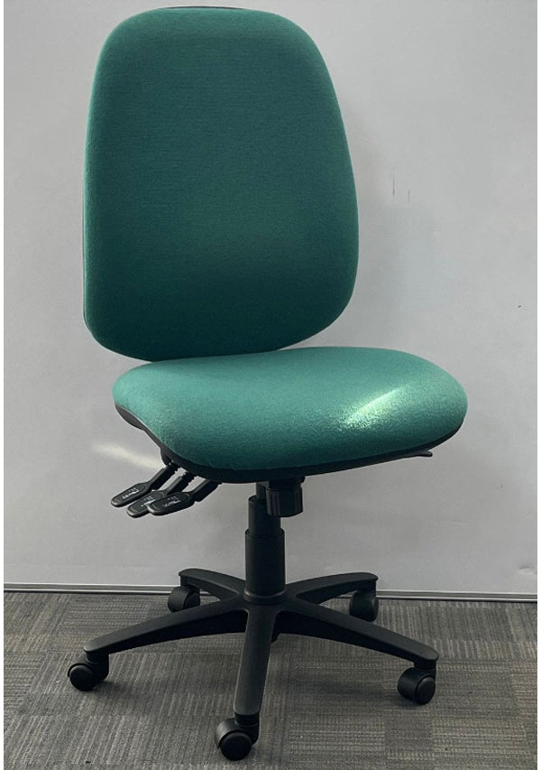 3 Lever High Back Operators Chair Green (used)