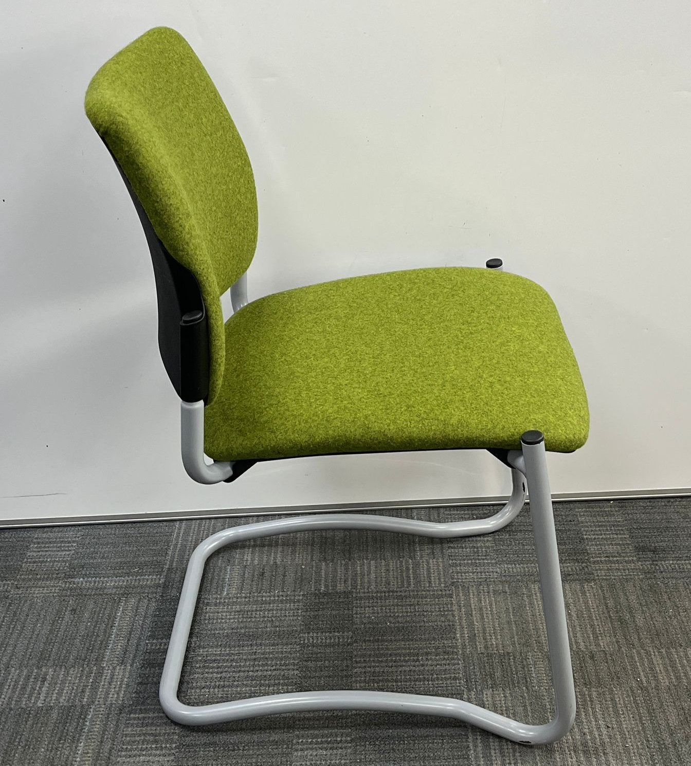 Gresham SJX Series Meeting / Visitors Chair on Grey Cantilever Frame Green (used)