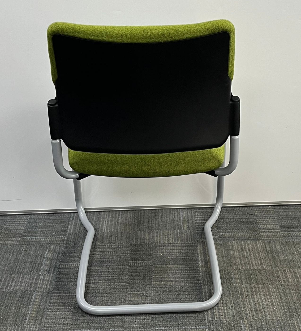 Gresham SJX Series Meeting / Visitors Chair on Grey Cantilever Frame Green (used)
