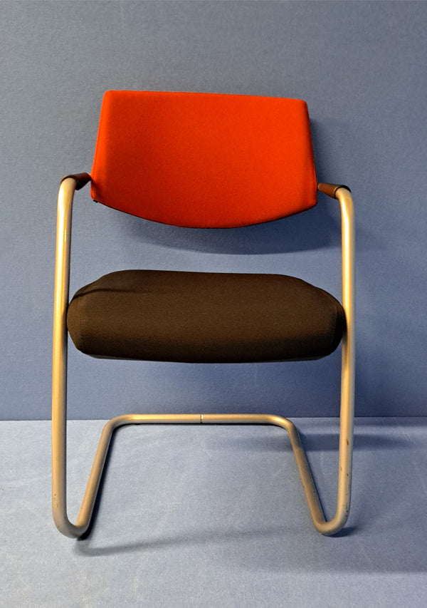 *SALE* Visitor / Meeting Armchair on Cantilever Frame Black / Rust (used)