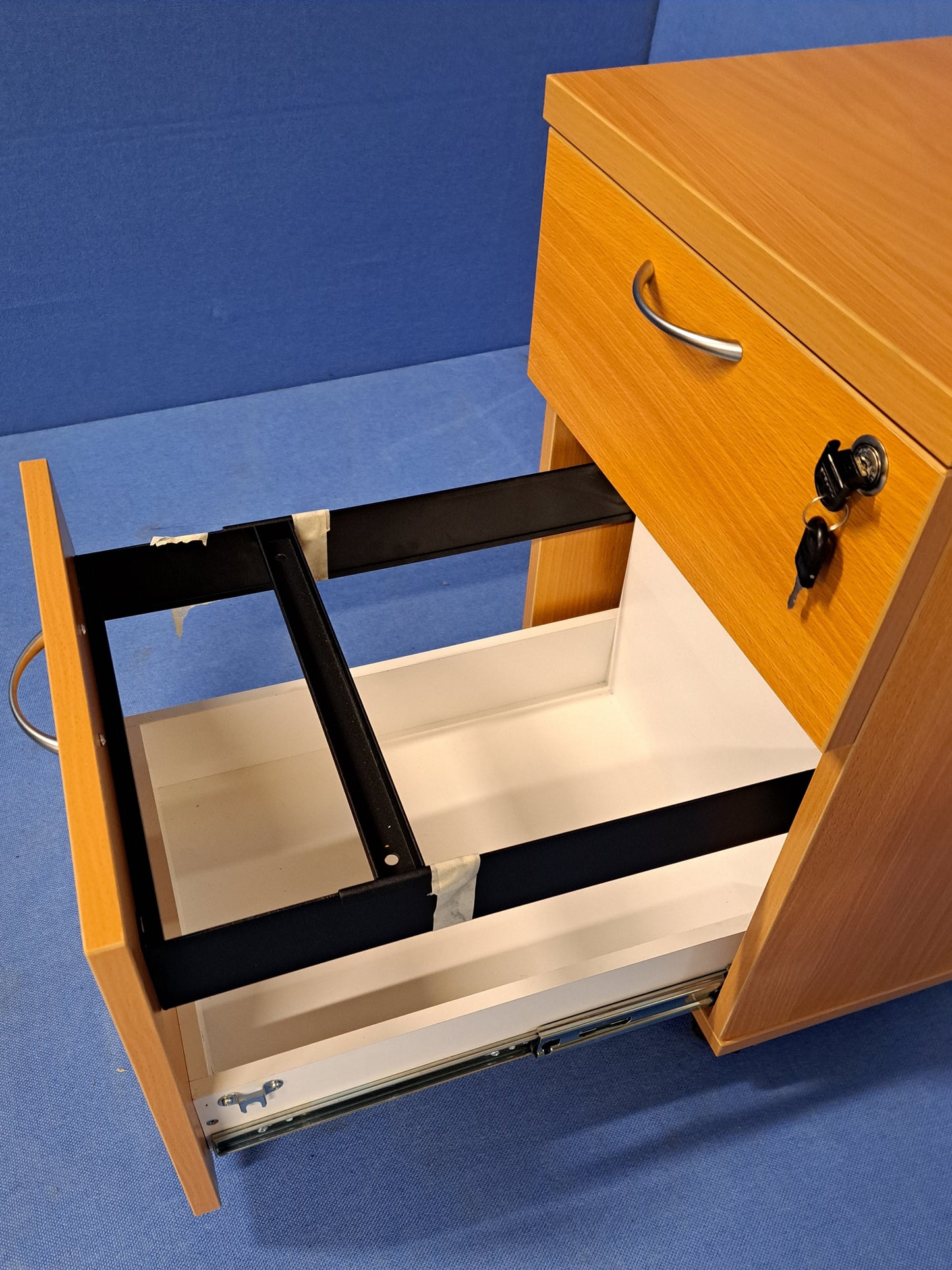 2 Drawer Under Desk Mobile Pedestal Beech (used)