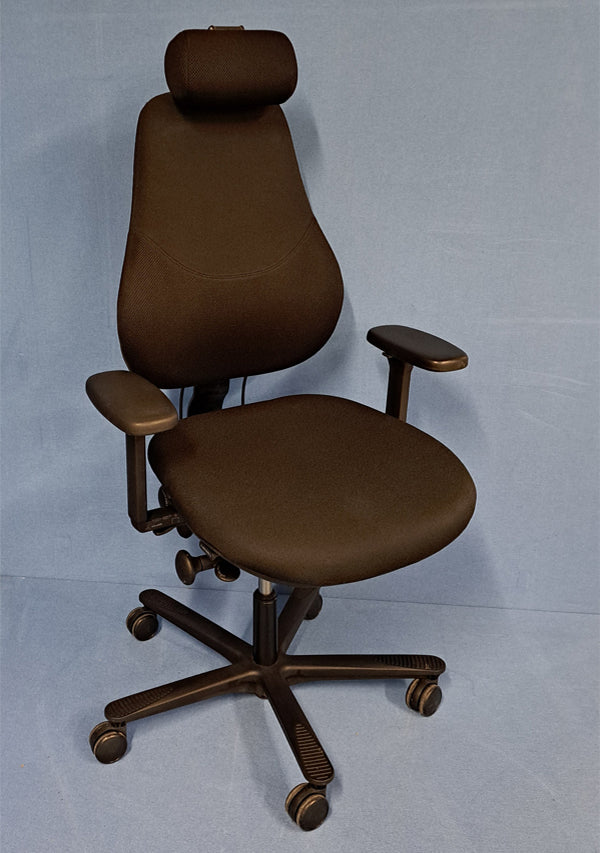 Orangebox Flo Mid Back Task Armchair with Headrest Black (used)