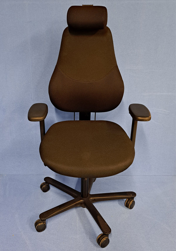 Orangebox Flo Mid Back Task Armchair with Headrest Black (used)