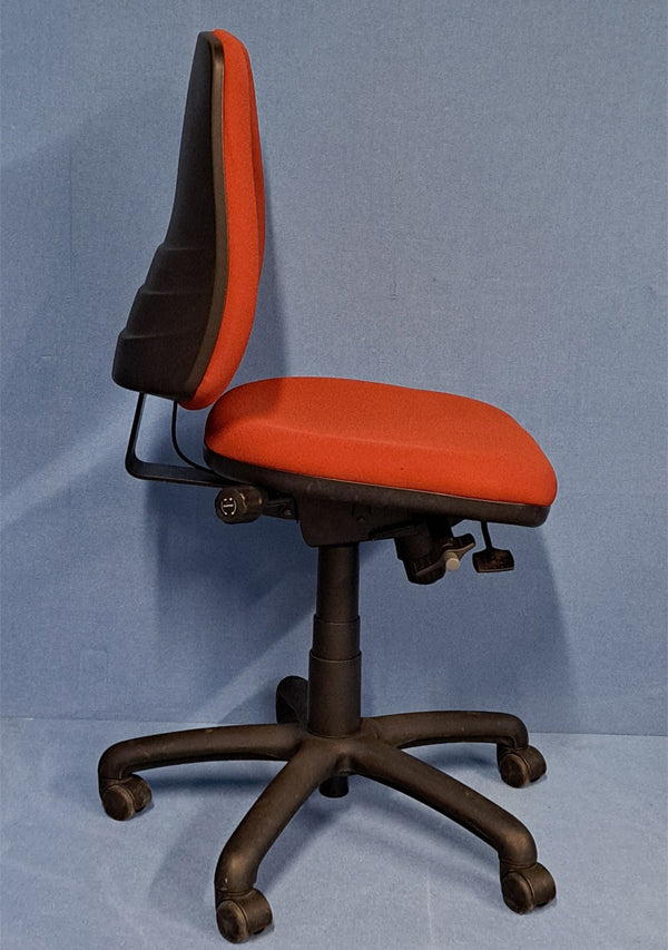 High Back Operators Chair Orange (used)
