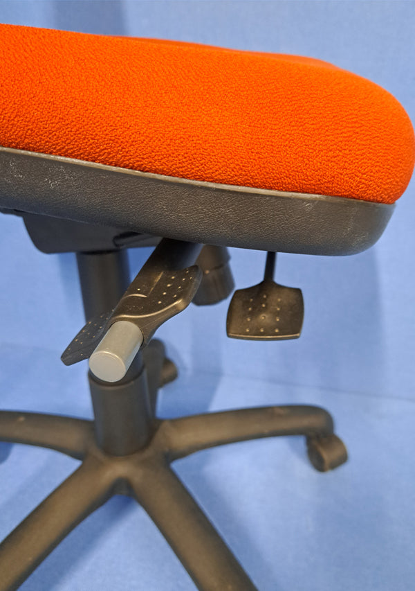 High Back Operators Chair Orange (used)