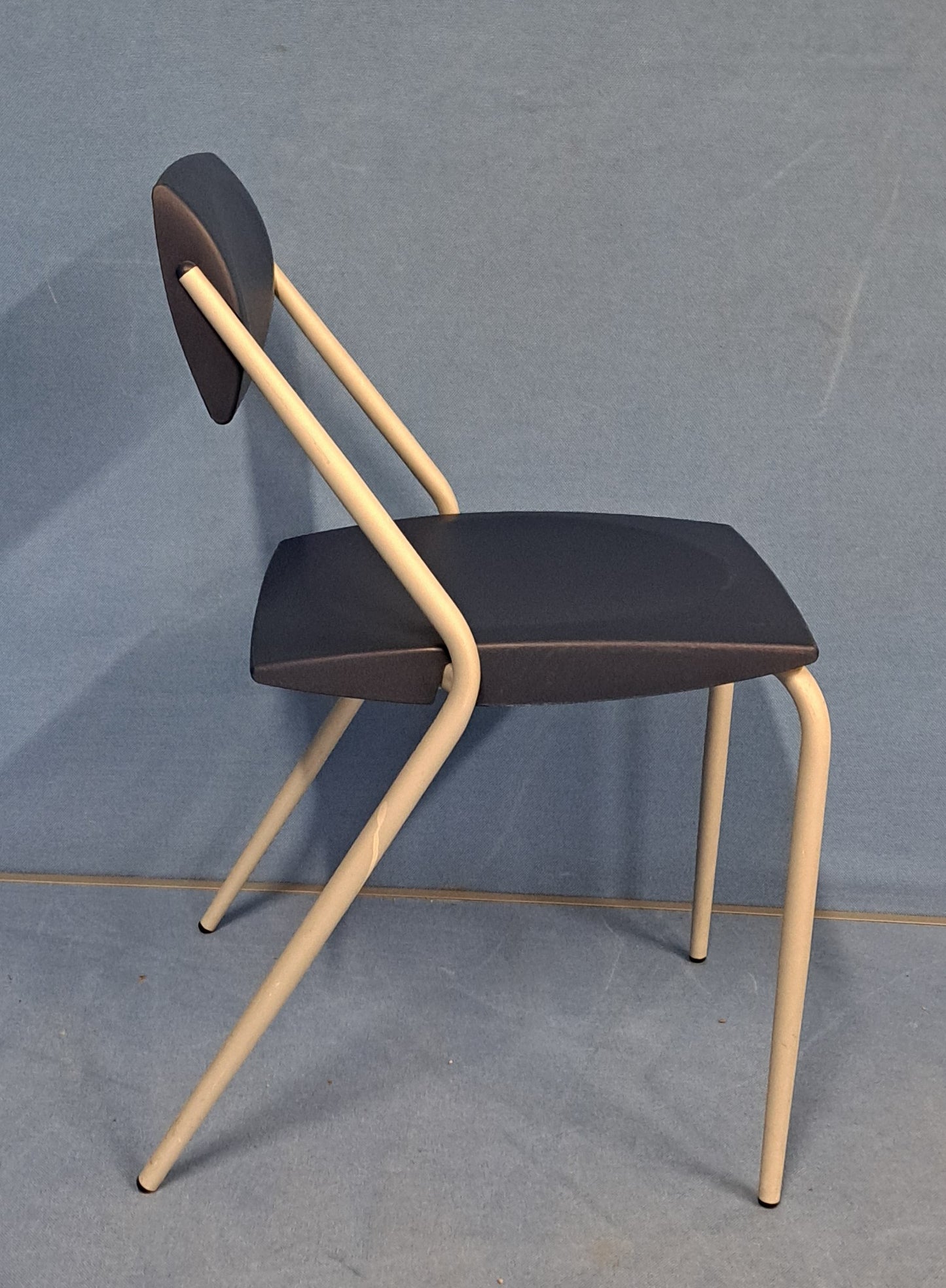 *SALE* Set of 4 Visitors Armchair on 4 Legged Frame Blue / Grey (used)