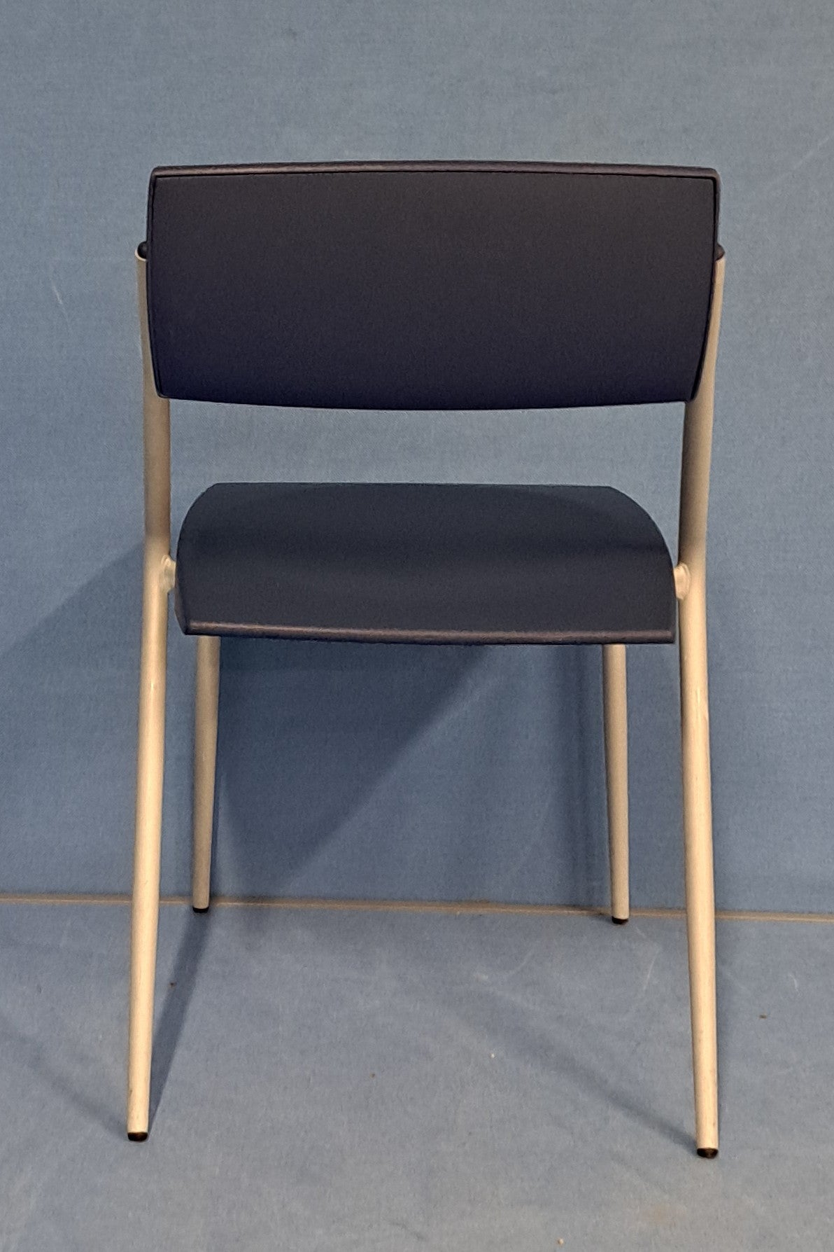 *SALE* Set of 4 Visitors Armchair on 4 Legged Frame Blue / Grey (used)