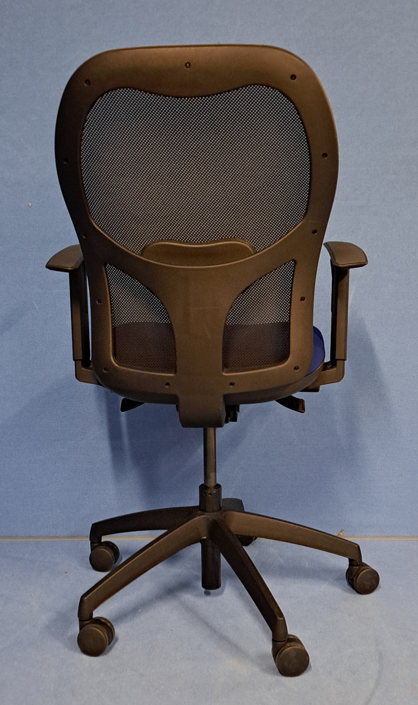 High Mesh Back Operators Armchair, Blue Fabric (used)