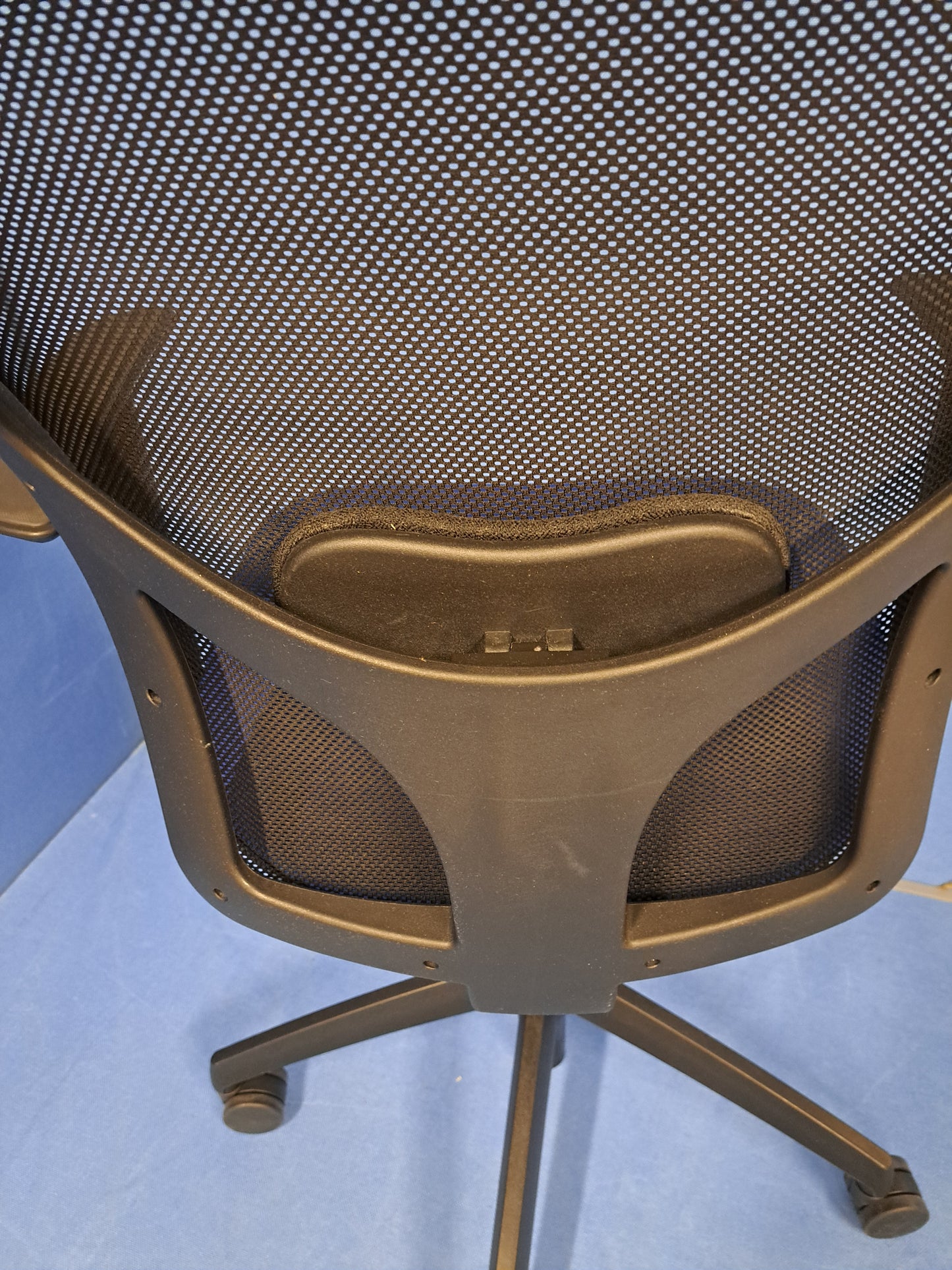High Mesh Back Operators Armchair, Blue Fabric (used)