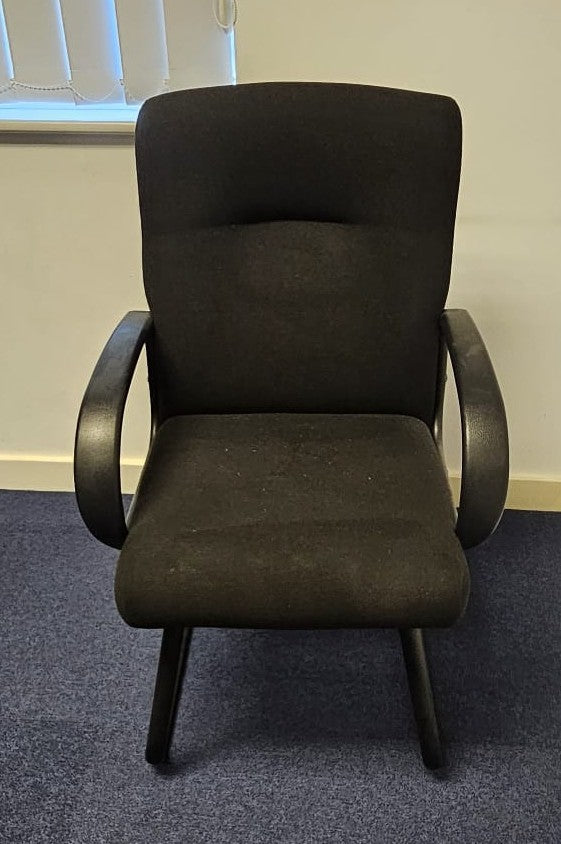 *SALE* High Back Meeting Armchair on Cantilever Frame Black (used)