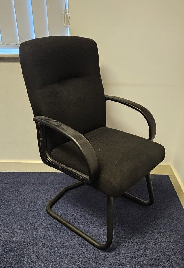 *SALE* High Back Meeting Armchair on Cantilever Frame Black (used)