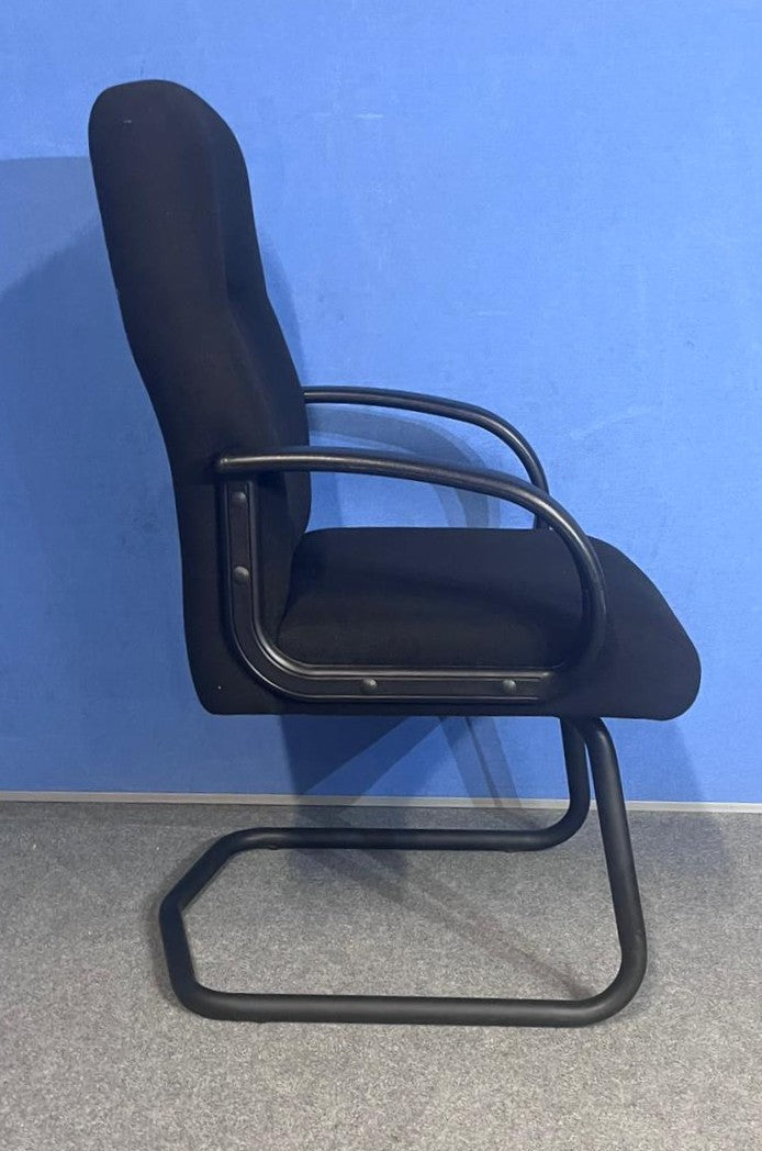High Back Meeting Armchair on Cantilever Frame Black (used)