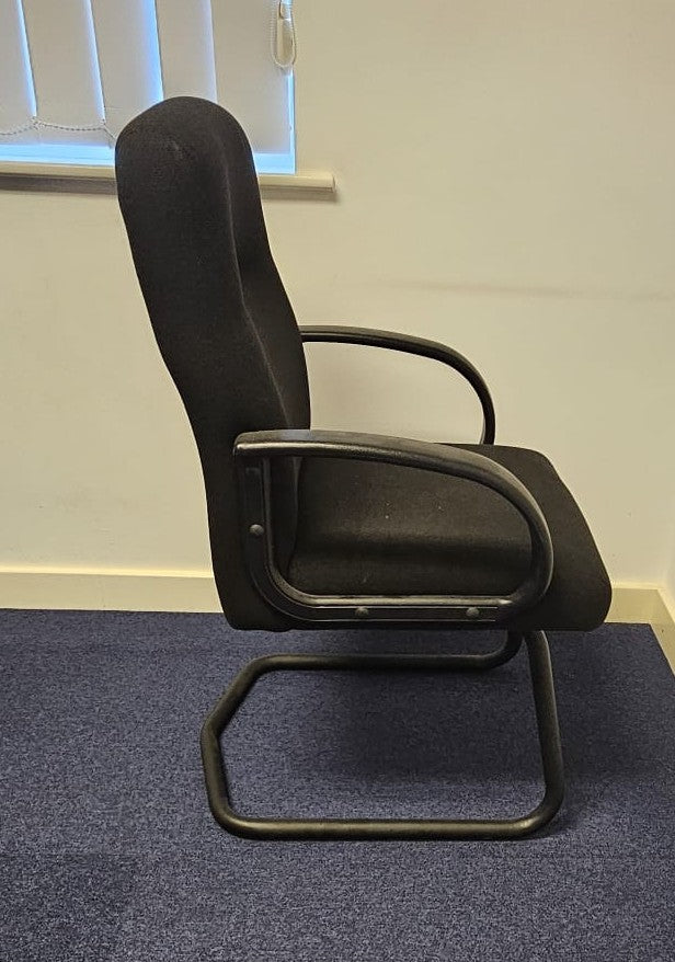 *SALE* High Back Meeting Armchair on Cantilever Frame Black (used)