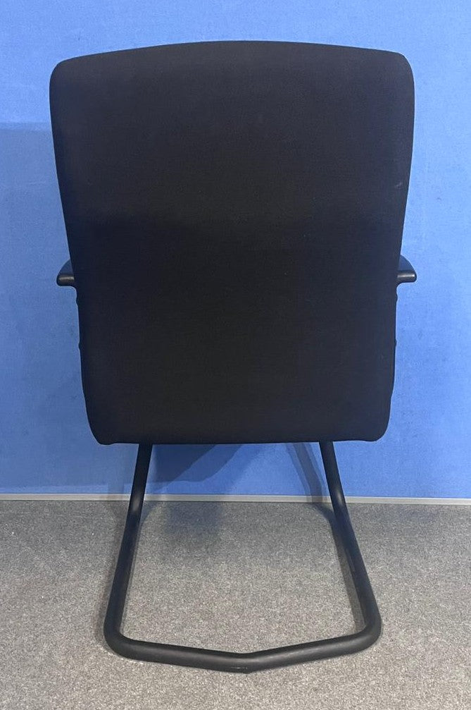High Back Meeting Armchair on Cantilever Frame Black (used)