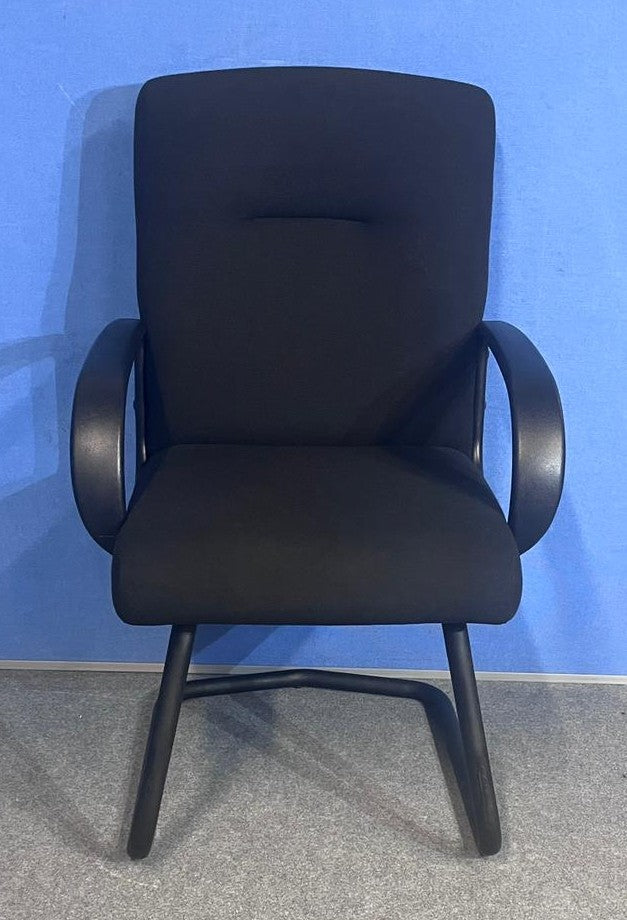 High Back Meeting Armchair on Cantilever Frame Black (used)
