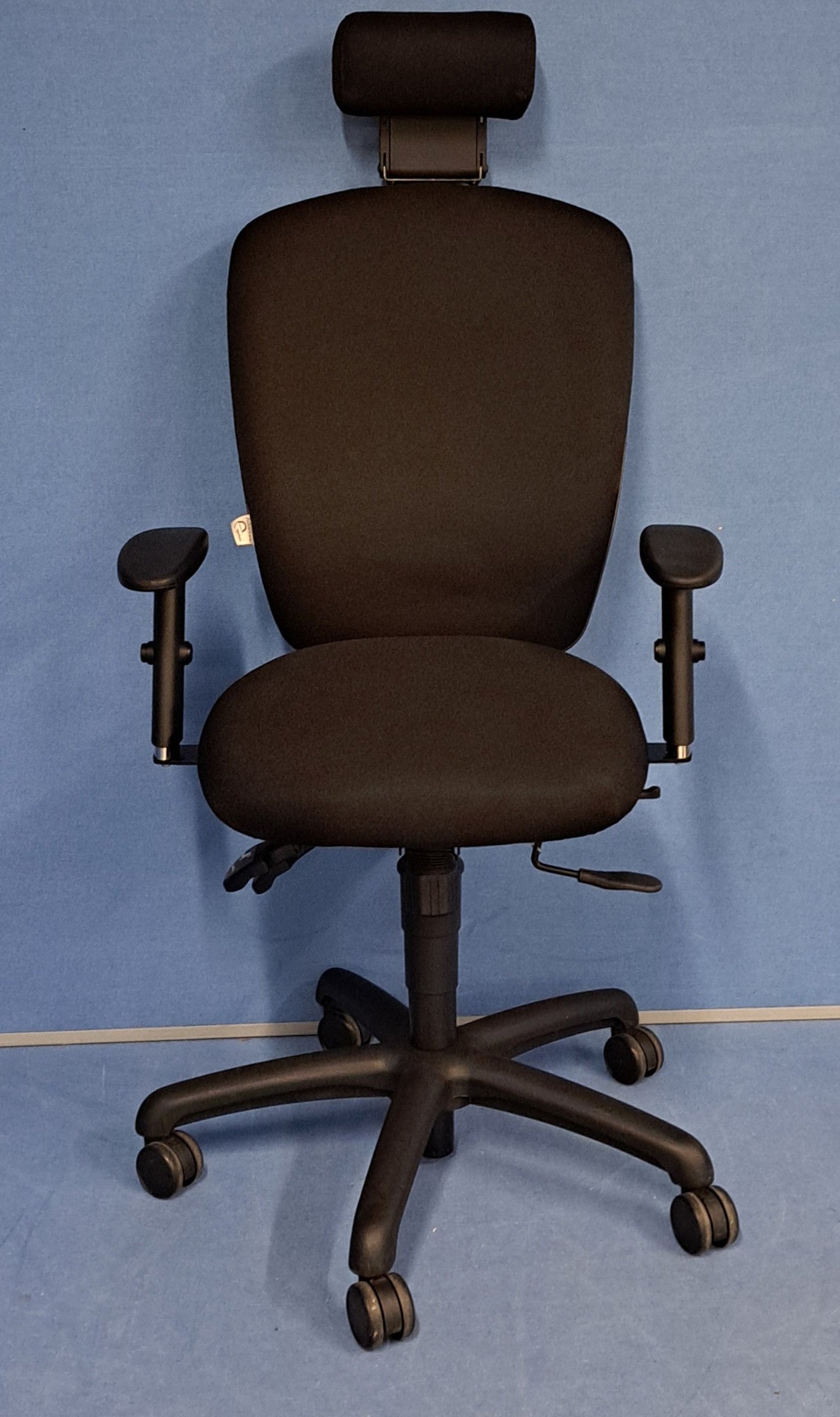 *SALE* High Back Operators Armchair with Adjustable Headrest Black (used)