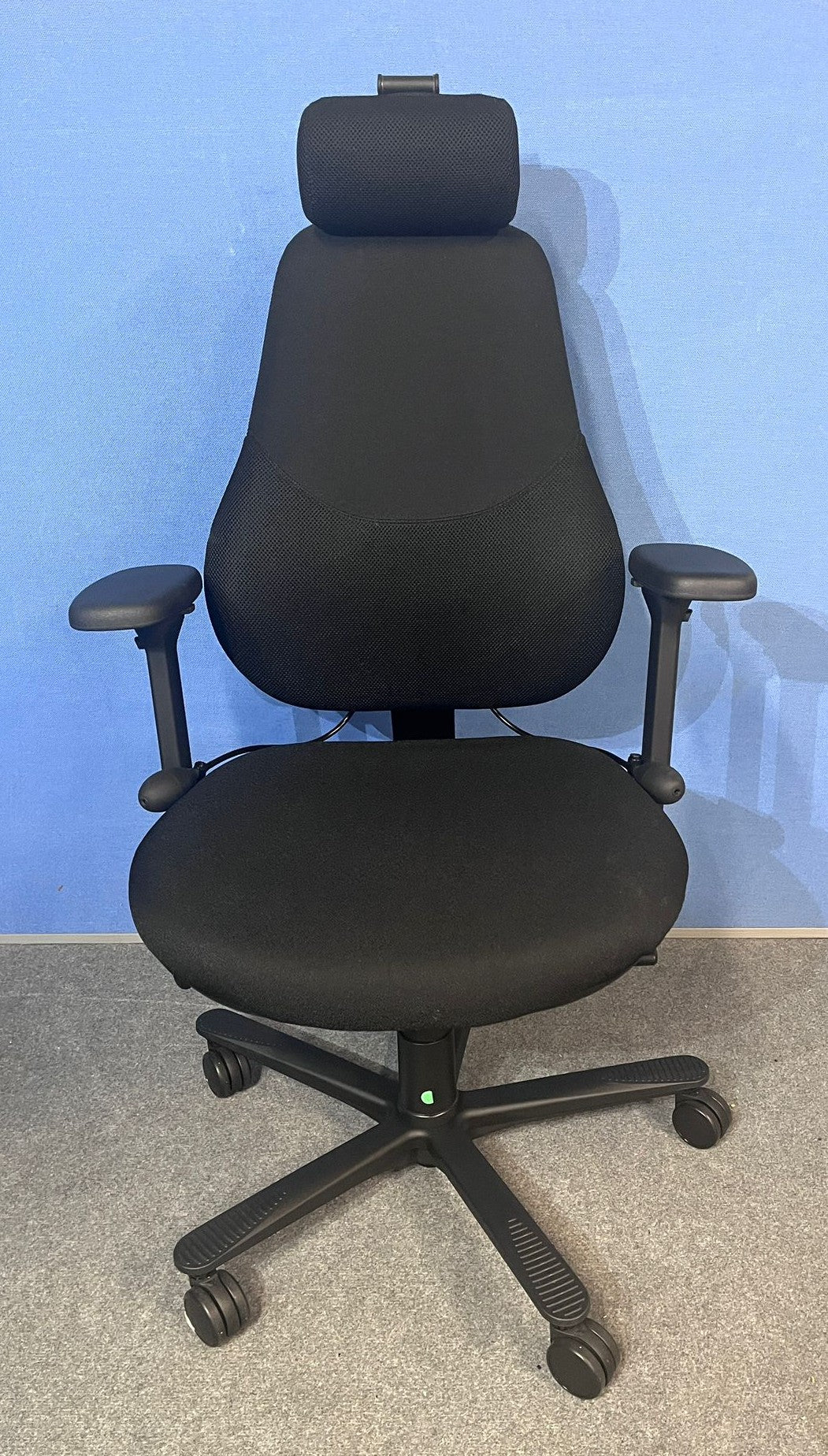 Orangebox Flo High Back Task Armchair with Headrest Black (used)