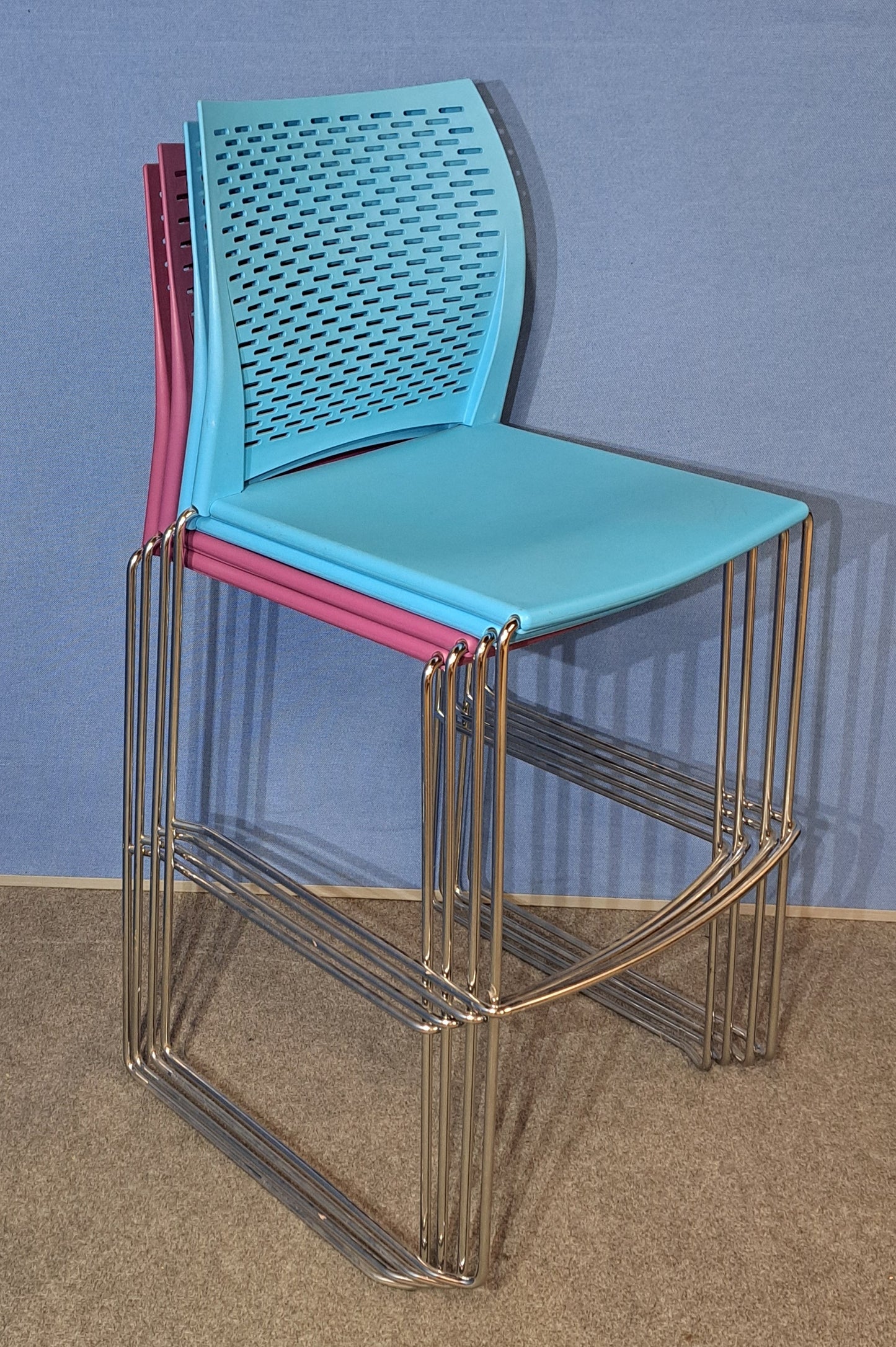 Set of 4 Xpresso High Chair / Stool Blue & Purple (used)